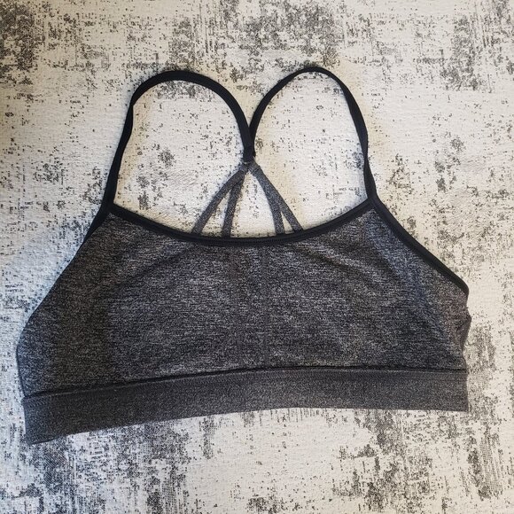 Grey and Black Sports Bra Swim Top for Yoga Gym Beach - Picture 6 of 7